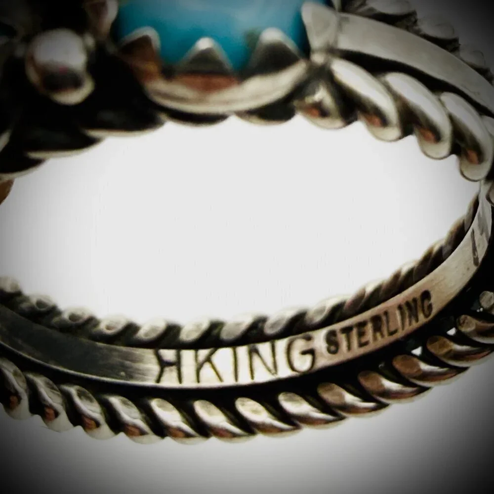 Ray King Sterling & Turquoise Triple-Stone Band — Size 7, 5g